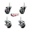 Service Caster 3 Inch Gray Polyurethane Wheel Swivel 34 Inch Threaded Stem Caster Set 2 Brakes SCC SCC-TS20S314-PPUB-34212-2-TLB-2 - alternate 5
